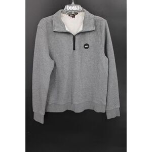 Michael Kors Men's Size Large Gray Long Sleeve Mock Neck Quarter Zip Sweatshirt